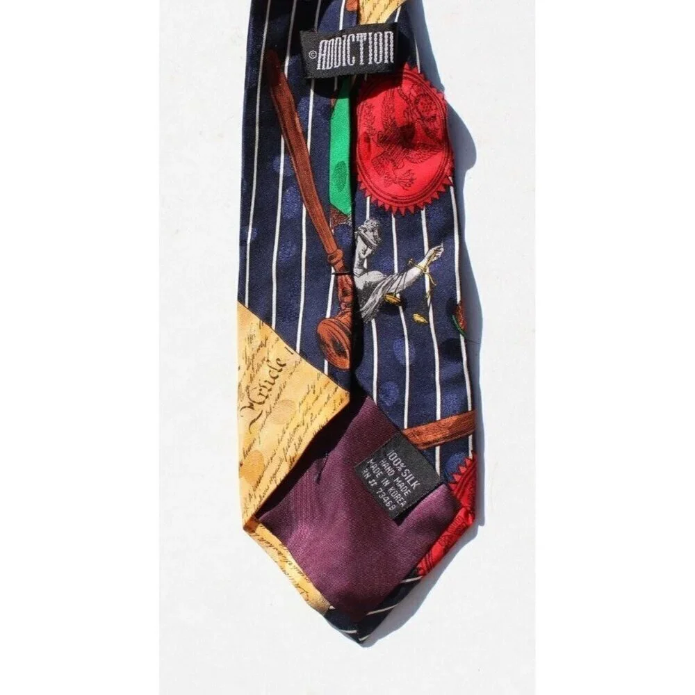 Vintage Men's ADDICTION Graphic WE THE PEOPLE Tie